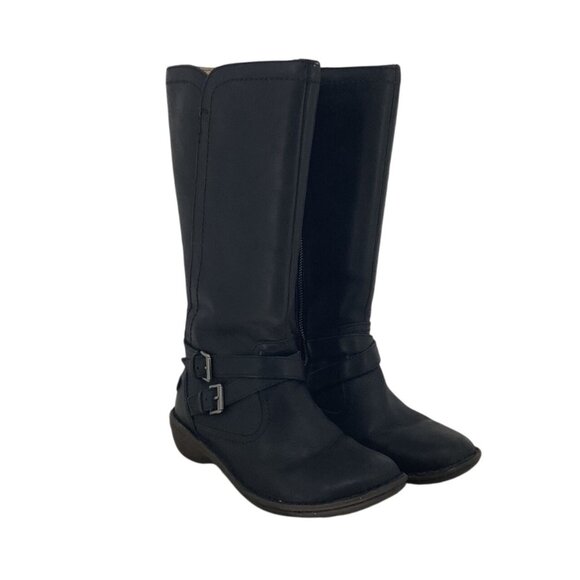 UGG Shoes - UGG Women’s ROSEN Black Leather Tall Riding Boots Zip Up Shearling- 7M